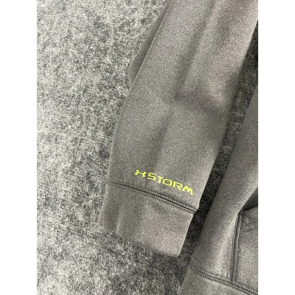 Under Armour Hoodie Boys XL Gray Big Logo Storm Pullover Sweater Sweatshirt N67